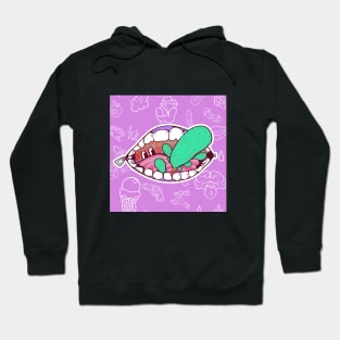 Dope taste of the mouth cartoon illustration Hoodie